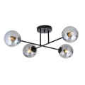 Lampa na sufit z 4 kulkami grafitowymi do nowoczesnych pokoi i kuchni.