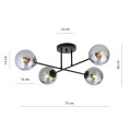 Lampa do niskich pokoi i jadalni z kulkami szklanymi w kolorze grafitu.
