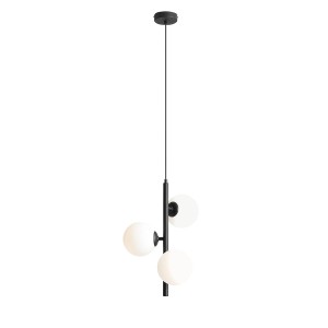 Lampa czarna z 3 białymi kulami  do pokoju INFI 1120/E1/S/A