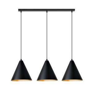 Lampa wisząca potrójna czarno-złota RABA 51271/3