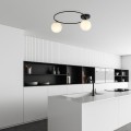 Lampa sufitowa do niskich kuchni z 2 kulkami białymi.