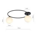 Lampa nowoczesna na sufit do niskich przedpokoi z kulkami białymi.