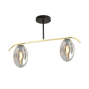 Lampa na sufit z kloszami  grafitowymi  NESFIN 51280/2