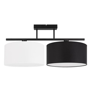 Lampa sufitowa do jadalni abażury biały czarny  URSON  3063