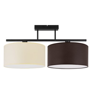 Oświetlenie na sufit  abażury  brąz i ecru  WALECCO 3076