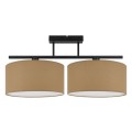 Lampa na sufit do jadalni i pokoju z 2 dużymi abażurami w kolorze cappuccino.