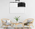 Lampa do jadalni na sufit z 2 abażurami dużymi białym i czarnym.