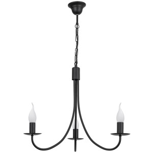 Żyrandol klasyczny  świecznikowy czarny KAMA 0001