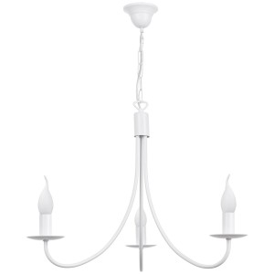 Żyrandol biały  świecznikowy KAMA 0003