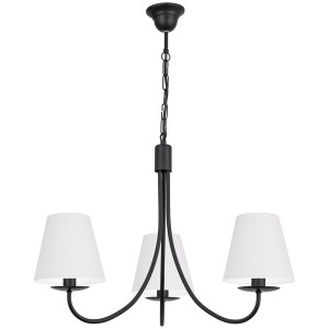 Żyrandol klasyczny z białymi abażurami KAMA 0001/AB01