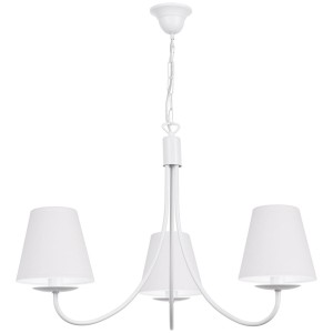 Żyrandol do sypialni z białymi abażurami KAMA 0003/AB01 