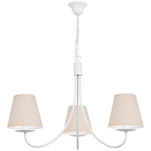 Żyrandol do jadalni z abażurami ecru KAMA 0003/AB02 
