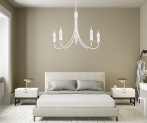 Żyrandol biały do pokoju i salonu KAMA 0004