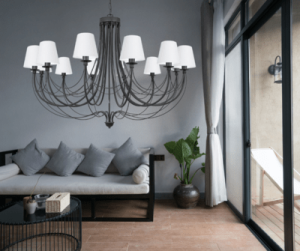 Żyrandol duży klasyczny z białymi klosikami JOVESA  2071/S001