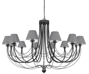 Żyrandol klasyczny duży z szarymi abażurami JOVESA  2071/S108 