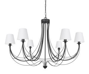 Lampa duża czarna do wysokiego salonu JOVESA 2072/S001