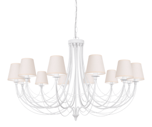 Żyrandol duży biały do salonów z abażurkami JOVESA  2095/S002