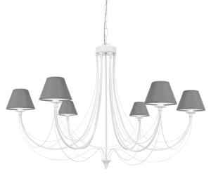 Elegancka duża biała lampa z szarymi klosikami JOVESA  2096/S108