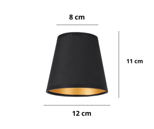 Abażur czarno-złoty mały do żyrandola  8S/15/E-14/S  