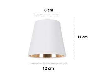 Abażur biało-złoty mały do żyrandola  8S/16/E-14/S  