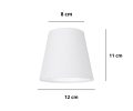 Biały stożkowy abażur do żyrandola.