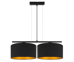 Nowoczesna lampa wisząca z abażurami  czarno-złotymi   WERIKA 3001/15/C
