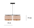 Lampa wisząca z 2 kloszami beż + złoto.