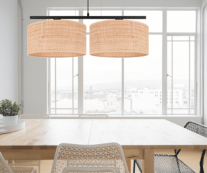 Lampa podwójna klosze z  rattanu   WERIKA 3001/20/C