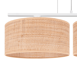 Lampa podwójna biała klosze z  rattanu   WERIKA 3001/20/B