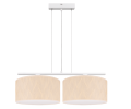 Podwójna nowoczesna lampa wisząca z kloszami w kolorze kremowym w prążki.