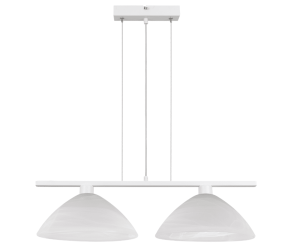 Lampa biała dwa szklane klosze WESTYN 3032/M2/B