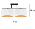 Lampa na sufit z 2 dużymi kloszami biało-złotymi.