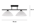 Lampa przy sufitowa z 2 szklanymi dużymi kloszami.