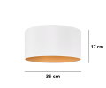 Abażur do lampy wiszącej biało-złoty. Średnica 35 cm - wysokość 17 cm.