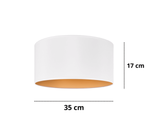 Abażur  do lampy wiszącej biało-złoty  7W/16/E-27/K   