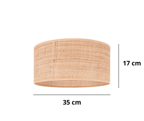 Abażur - klosz z ratanu. Średnica 35 cm wysokość 17 cm.