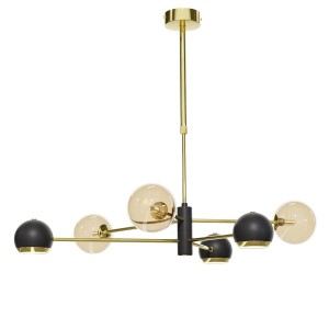 Lampa nowoczesna czarno-złota do salonu Makao R21966