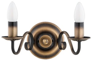 Kinkiet i żyrandol w komplecie  stare złoto VELORA L03481