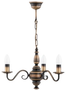 Żyrandol świecznikowy  kolor stare złoto VELORA L03483