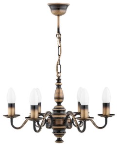 Żyrandol klasyczny w starym złocie VELORA L03486