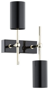 Kinkiet czarny połysk i złoty  RIGA L03142 CZ