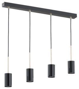 Lampa czarno -złota cztery tuby -  RIGA L03148 CZ