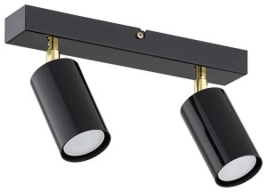 Lampa sufitowa czarna dwa reflektorki DINO L03152 CZ