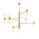 Żyrandol  złoty z kulami białymi  LARO 1134/PL/R40/A 