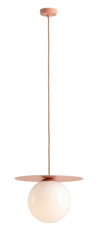 Lampa pojedyncza do pokoju dziewczynki w kolorze koralowym.