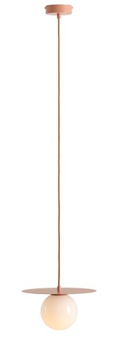 Lampa pojedyncza do pokoju dziecka w bardzo ładnym i delikatnym kolorze koralowym.
