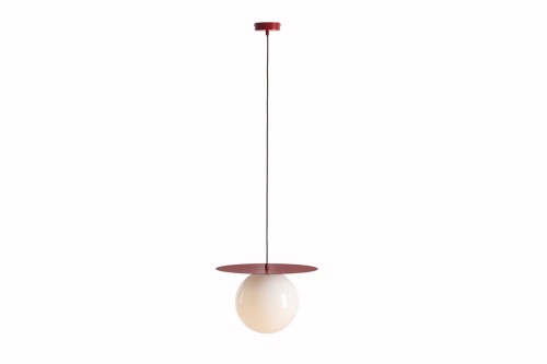 Lampa wisząca pojedyncza - zwis w kolorze czerwonego wina.