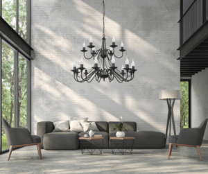 Duży żyrandol czarny nad antresolę SANTA 397/S1/A 