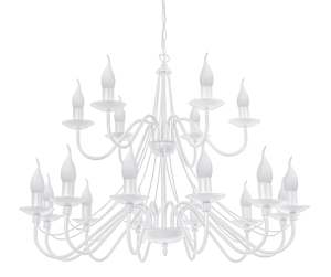 Duży żyrandol klasyczny - świecznikowy biały  SANTA 397/S/A  