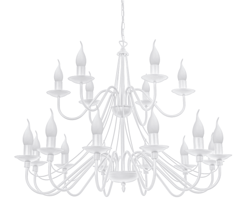 Duża klasyczna lampa świecznikowa do wysokiego salonu.